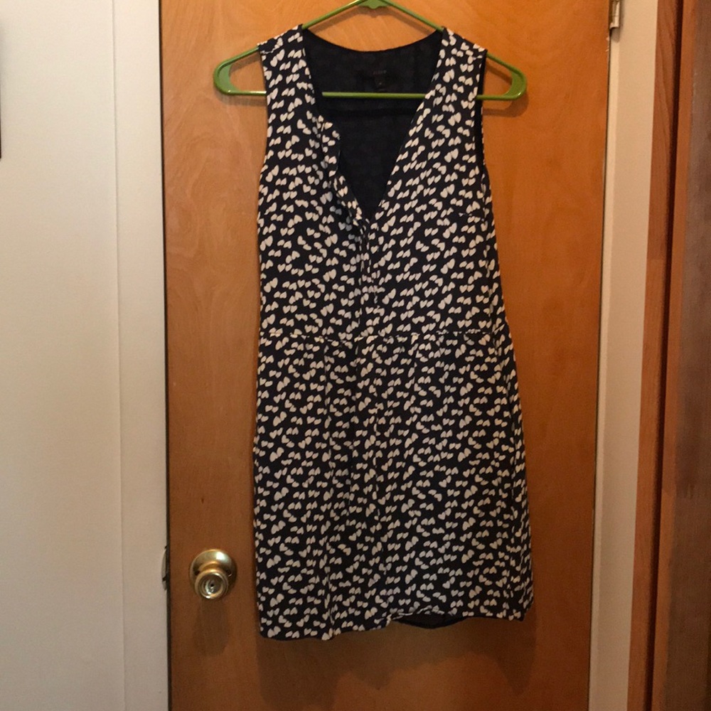 Blue with white heart dress J. Crew size 0